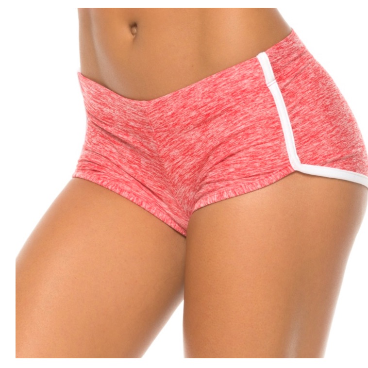 Elisabetta Rogiani Retro Shorts- Supplex Accent On Butter Red Size Medium